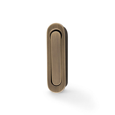 Alexander & Wilks Radius Sliding Door Edge PullAntique Brass from B&Q