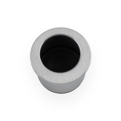 Alexander & Wilks Round Sliding Door Finger Edge Pull-Satin Chrome from B&Q
