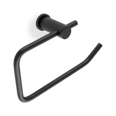 Alexander & Wilks Brunel Diamond Knurled Toilet Roll Holder-Black from B&Q