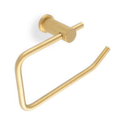 Alexander & Wilks Brunel Diamond Knurled Toilet Roll Holder-Satin Brass Pvd from B&Q