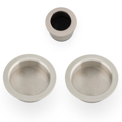Alexander & Wilks Sliding Door Pull Kit-Satin Nickel from B&Q