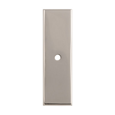 Alexander & Wilks Rectangular Cabinet Knob Backplate-Polished Nickel from B&Q
