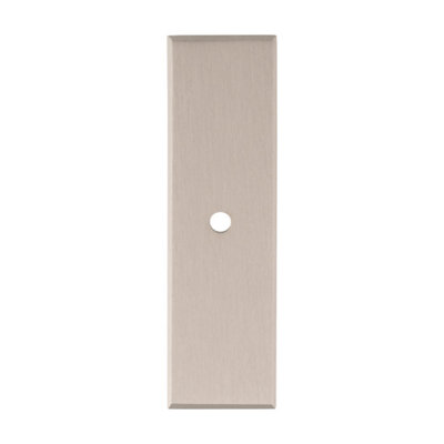 Alexander & Wilks Rectangular Cabinet Knob Backplate-Satin Nickel from B&Q