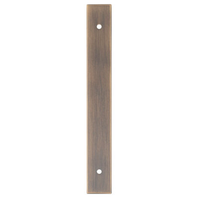 Alexander & Wilks Rectangular Cabinet Pull Backplate-Antique Brass-168X22X3mm128mm C/c from B&Q