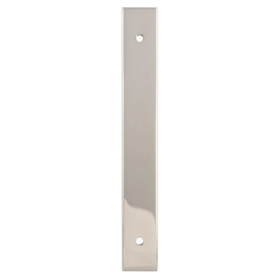 Alexander & Wilks Rectangular Cabinet Pull Backplate-Polished Nickel-168X22X3mm128mm C/c from B&Q