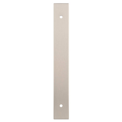 Alexander & Wilks Rectangular Cabinet Pull Backplate-Satin Nickel-168X22X3mm128mm C/c from B&Q