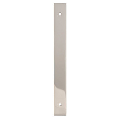 Alexander & Wilks Rectangular Cabinet Pull Backplate-Polished Nickel-200X22X3mm160mm C/c from B&Q