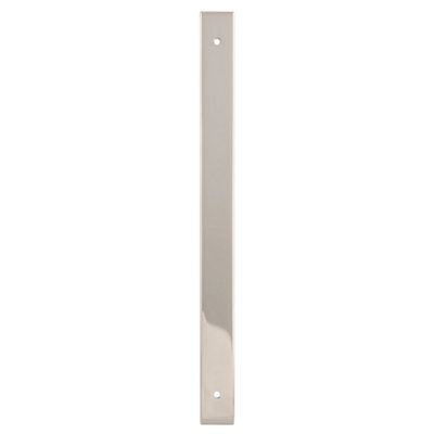 Alexander & Wilks Rectangular Cabinet Pull Backplate-Polished Nickel-264X22X3mm224mm C/c from B&Q