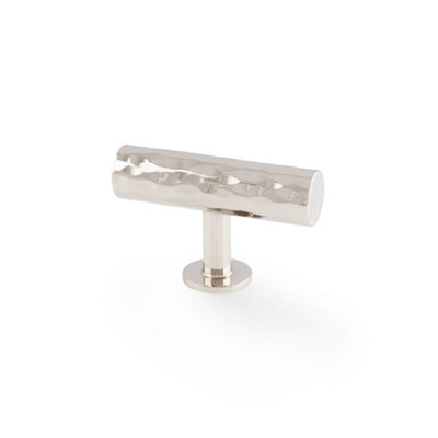 Alexander & Wilks Leila Hammered T-Bar KnobPolished Nickel from B&Q