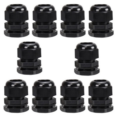  - 10 Pack M20 20mm Ip68 Waterproof Black Cable GlandsSuitable For 6mm12mm CablesPlastic Nylon Compression Glands Connectors