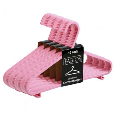Fabios 80 X Pink Plastic Kids Coat Hangers Durable Baby & Child Childrens Clothes Hangers For Hanging & Storage from B&Q