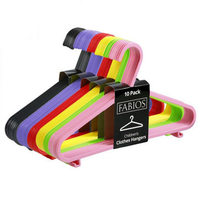Fabios 60 X Multilcoloured Plastic Kids Coat Hangers Durable Baby & Child Childrens Clothes Hangers For Hanging & Storage from B&Q
