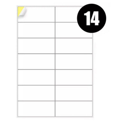 A4 Label Sheets 14 Labels Per Sheet 99.1 X 38.1mm100 Sheets from B&Q