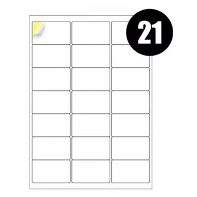 A4 Label Sheets 21 Labels Per Sheet 64 X 38mm100 Sheets from B&Q