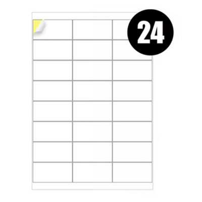A4 Label Sheets 24 Labels Per Sheet 64 X 33.86mm100 Sheets from B&Q