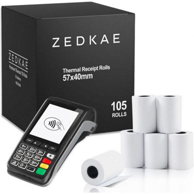 57mm X 40mm Thermal (Box Of 105) Card Machine Paper Pdq Rolls from B&Q