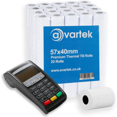 57mm X 40mm Thermal Paper Pdq Card Machine Rolls (20 Pack) from B&Q