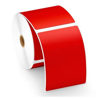 4X6" 100 X 150mm Red Direct Thermal Labels 500/roll Zebra Toshiba Citizen 6X4 from B&Q