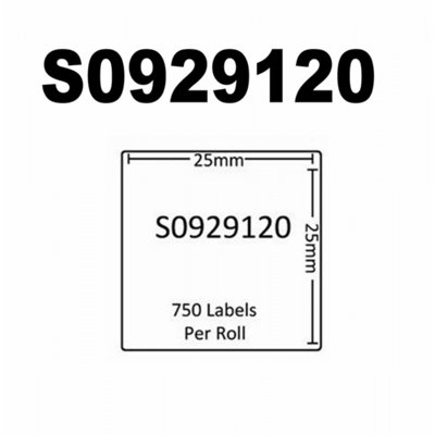 Compatible Dymo S0929120 Labels25mm X 25mm750 White Labels from B&Q
