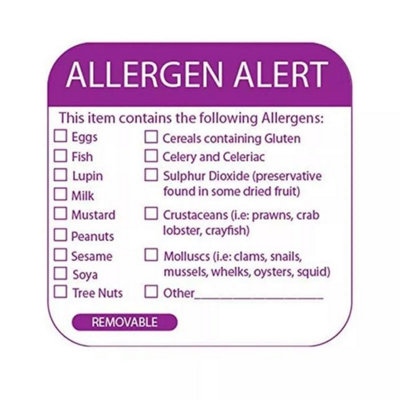 Food Allergy Labels Allergen Warning Day Dot / Catering Stickers 500 Per Roll from B&Q