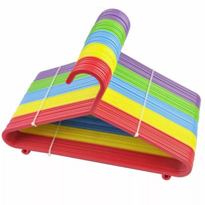 Fabios 40X Multi Colour Plastic Kids Coat Hangers Durable Baby & Child Clothes Hangers For Hanging & Storage from B&Q
