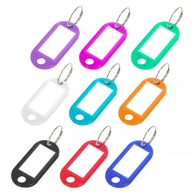 110 PackVarious Colour Key Tags Keyring Fob Tab Plastic Name Label Id from B&Q