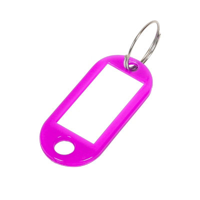  - Pink Key Tags Pack Of 20 Reusable Plastic Keyring Labels For Key Organisation