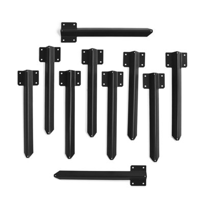 Sleeperfit Straight Railway Sleeper Bracket With Stake For Building Raised BedsPack Of 10Black Finish from B&Q