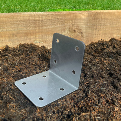 Sleeperfit Simple Railway Sleeper Corner Joining Brackets 8.5Cm X 8.5Cm X 8CmPack Of 10Galvanised Steel Finish from B&Q