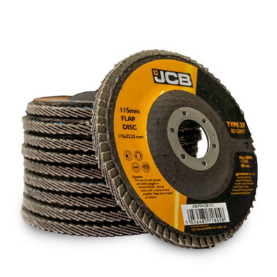 Jcb Metal 80 Grit Flap Discs 115Mm (4 1/2'') X 22.23Mm, 10 Pack -Fdc115-80-10Pk
