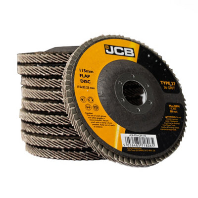 Jcb Metal 36 Grit Flap Discs 115Mm (4 1/2'') X 22.23Mm, 10 Pack -Fdc115-40-10Pk