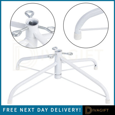 SuperGift.com Heavy Duty Christmas Tree StandMetal Base With ScrewsCross Support Design For Artificial Trees (White) from B&Q