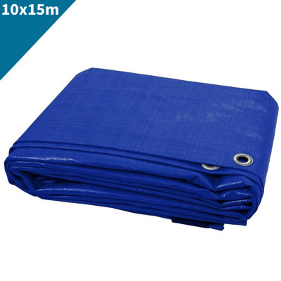 SuperGift.com Blue Heavy Duty Tarpaulin Waterproof Cover Tarp Ground Camping Sheet Tent (10X15M) from B&Q