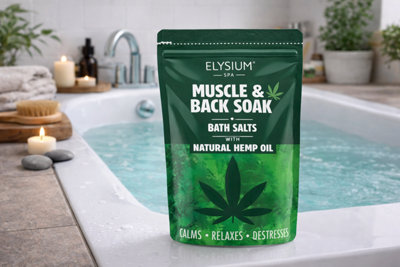 SuperGift.com Elysium Spa Muscle & Back Soak Bath Salts With Hemp Oil 450G from B&Q
