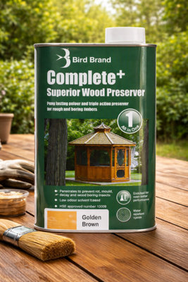 SuperGift.com Bird Brand Golden Brown Complete+ Superior Wp Paint 1Lt from B&Q
