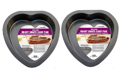 SuperGift.com 2X Prima Heart Shape N/s Cake Tin 23X X 22.5 X3.7Cm from B&Q