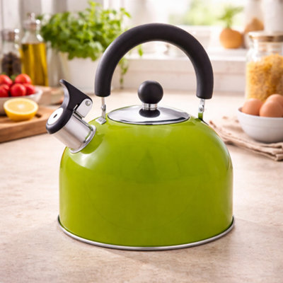 SuperGift.com Prima Stainless Steel Whistling Kettle In Green Camping 2.5L from B&Q