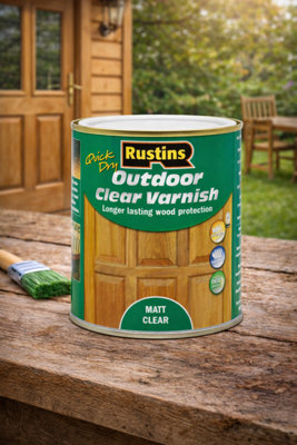 SuperGift.com Rustins Outdoor Clear Varnish Matt Clear Tin 500Ml from B&Q