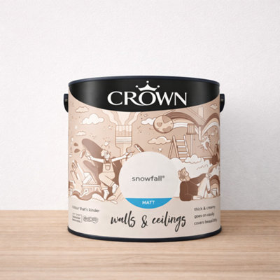SuperGift.com Crown Matt Emulsion Snowfall Tin 2.5L from B&Q