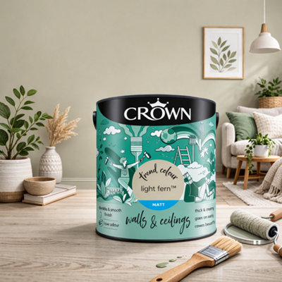 SuperGift.com Crown Matt Emulsion Light Fern Tin 2.5L from B&Q