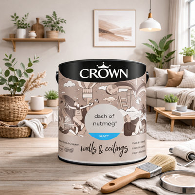 SuperGift.com Crown Matt Emulsion Dash Of Nutmeg Tin 2.5L from B&Q