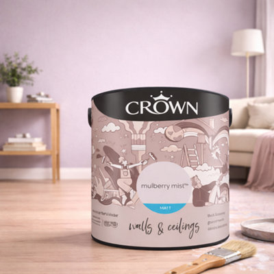 SuperGift.com Crown Matt Emulsion Mulberry Mist Tin 2.5L from B&Q