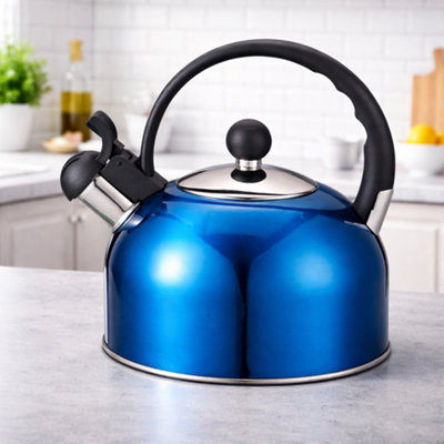 SuperGift.com Prima Stainless Steel Whistling Kettle(Blue)  2.5L from B&Q