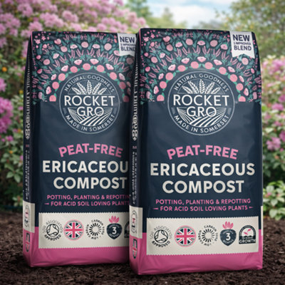 B&Q -  2X Rocket Gro Peat Free Ericaceous Compost 40L