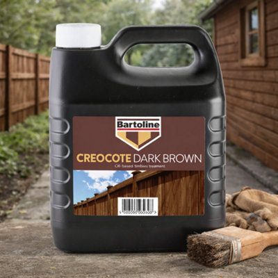 SuperGift.com Bartoline Creocote Timber Treatment Dark Brown 4L from B&Q