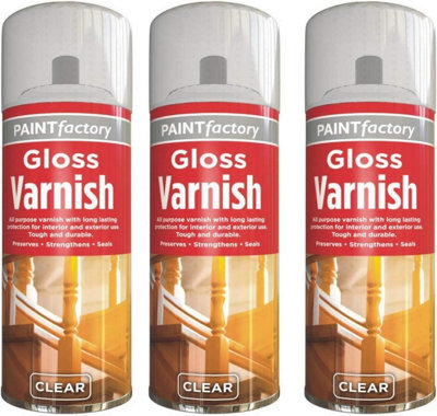 SuperGift.com 3 X Pf Clear Gloss Varnish Paint 250Ml  High Shine Protective Clear Coat For WoodMetal & Multi-Surfaces from B&Q