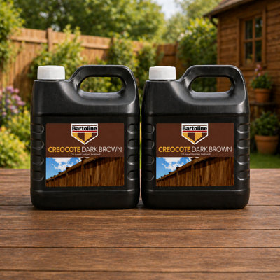 SuperGift.com 2X Bartoline Creocote Timber Treatment Dark Brown 4L from B&Q