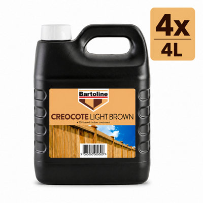 SuperGift.com 4X Bartoline Creocote Timber Treatment Light Brown  4L from B&Q