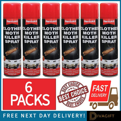 SuperGift.com 6X Rentokil Clothes Moth Killer Spray 300Ml from B&Q
