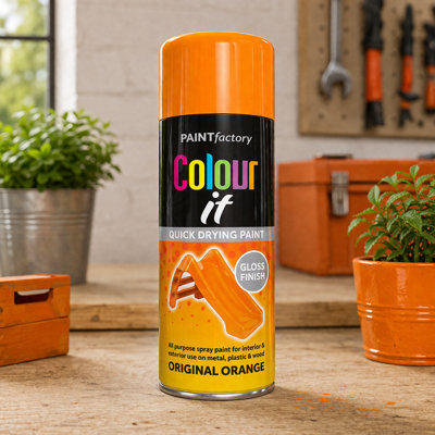 SuperGift.com Colour It Original Orange Gloss Spray 400Ml from B&Q